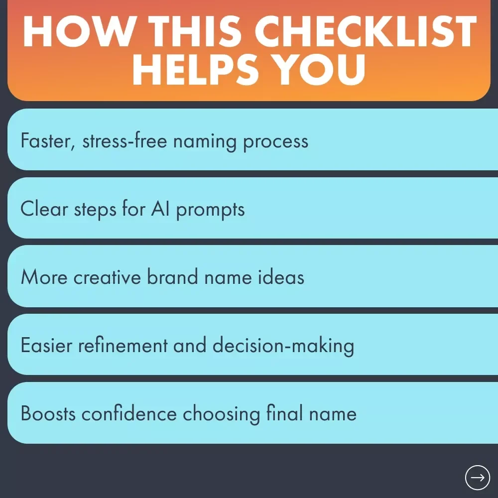AI for Brainstorming Business Names – Printable Checklist & Brand Naming Guide for Entrepreneurs | Small Business Branding | ai for brainstorming business names