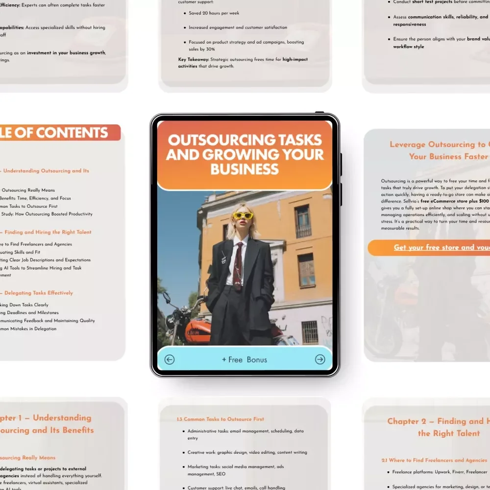 Outsourcing Tasks and Growing Your Business | A Step-by-Step Guide on How to Outsource Tasks for Your Business | Digital Download eBook