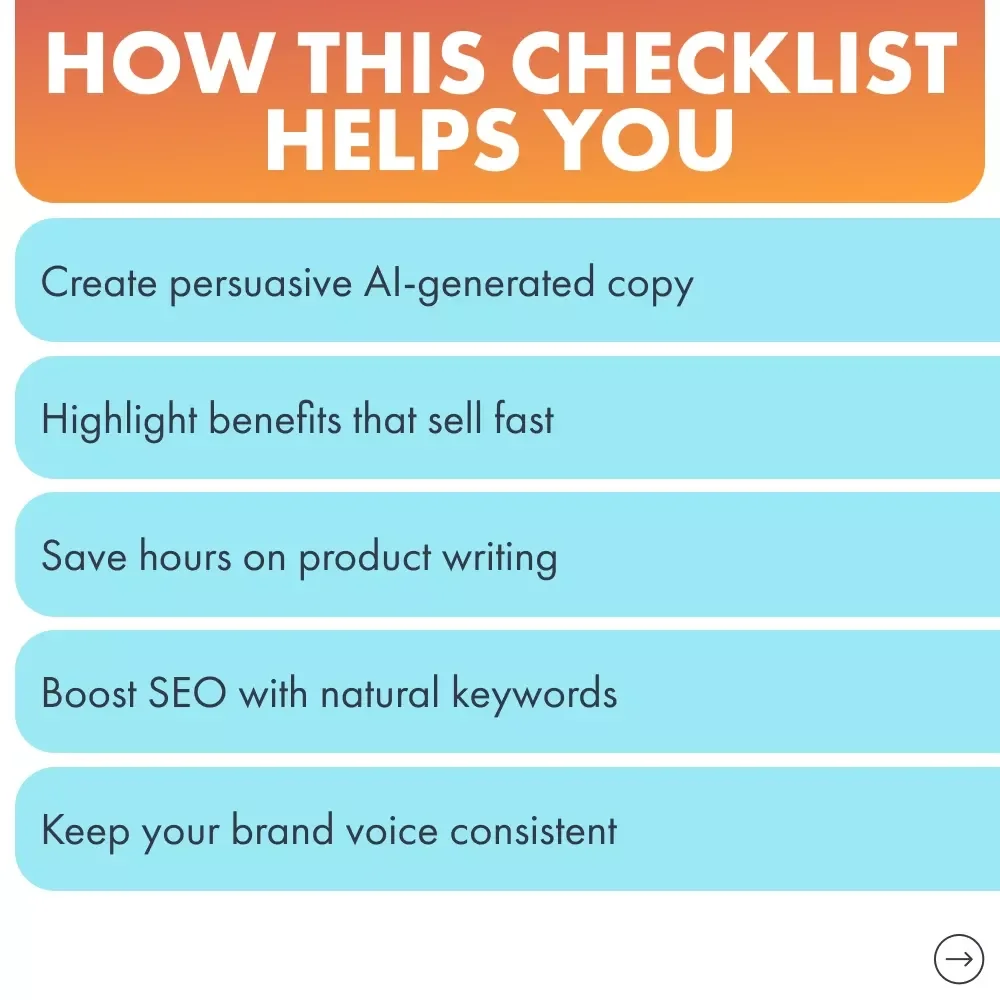 AI for Writing Product Descriptions That Sell | Digital Checklist for Shop Owners, Creators, and Entrepreneurs | Learn how to use ai for writing product descriptions that convert