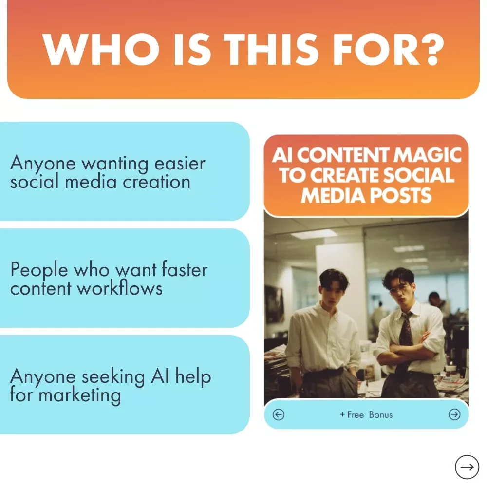 AI Content Magic to Create Social Media Posts — Ebook | Digital Download for Creators, Coaches & Small Businesses