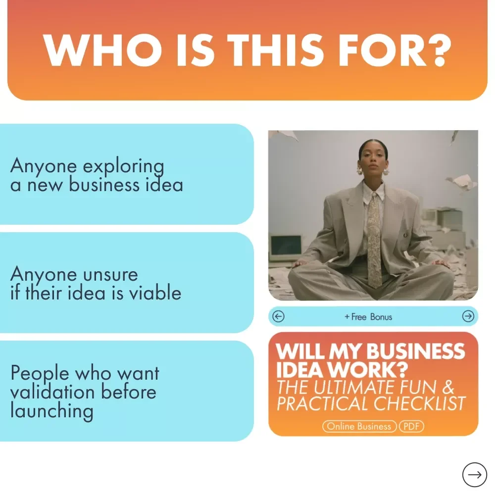 Will My Business Idea Work Checklist | Printable Business Idea Validation Guide | Entrepreneur Startup eBook & Digital Download