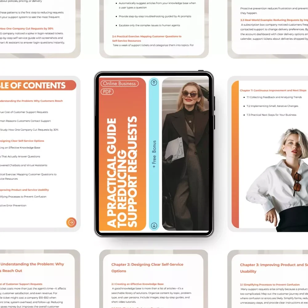A Practical Guide to Reducing Support Requests | Ebook for Businesses | Customer Service Optimization