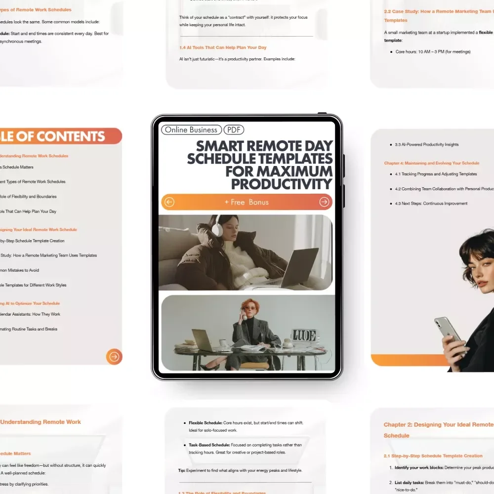 Smart Remote Day Schedule Templates for Maximum Productivity | Printable & Digital Productivity Planner for Work-From-Home Focus