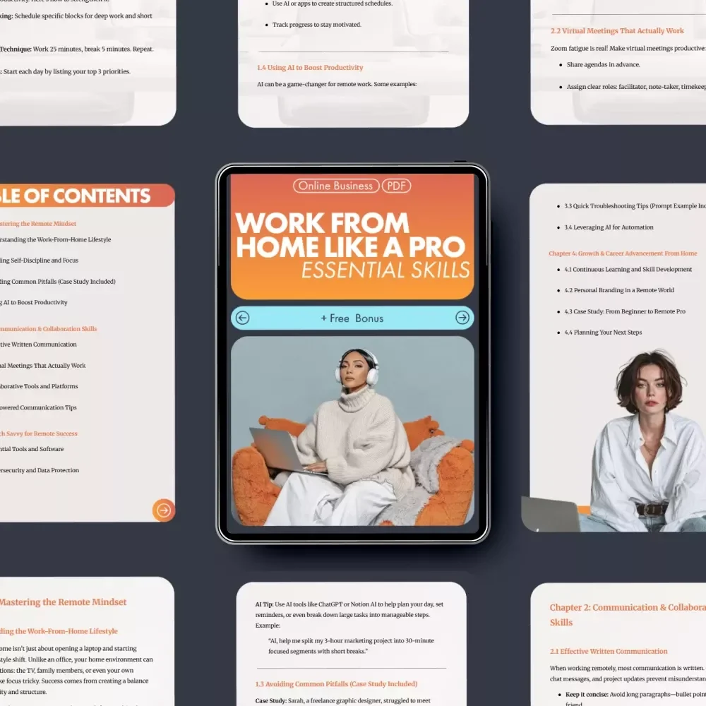 Work From Home Like a Pro: Essential Skills | Remote Success Guide for Beginners | Boost Productivity & Learn the skills needed to work from home
