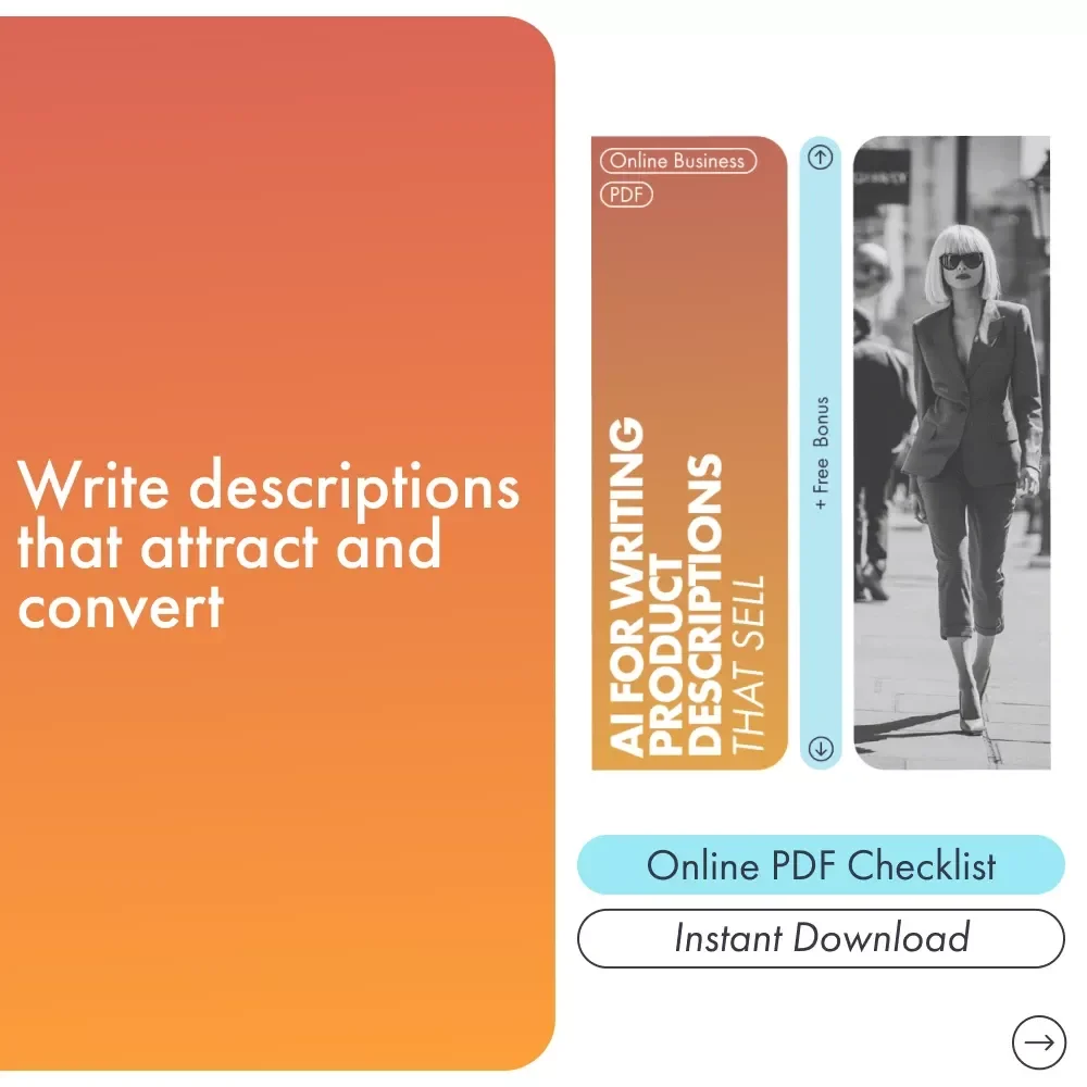 AI for Writing Product Descriptions That Sell | Digital Checklist for Shop Owners, Creators, and Entrepreneurs | Learn how to use ai for writing product descriptions that convert