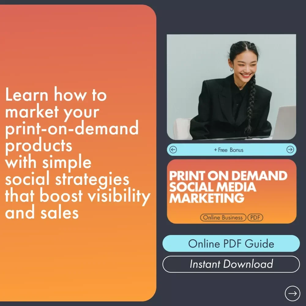 Print on Demand Social Media Marketing Ebook | Digital Download Guide for Creators | POD Social Media Strategy Workbook | print on demand marketing on social media