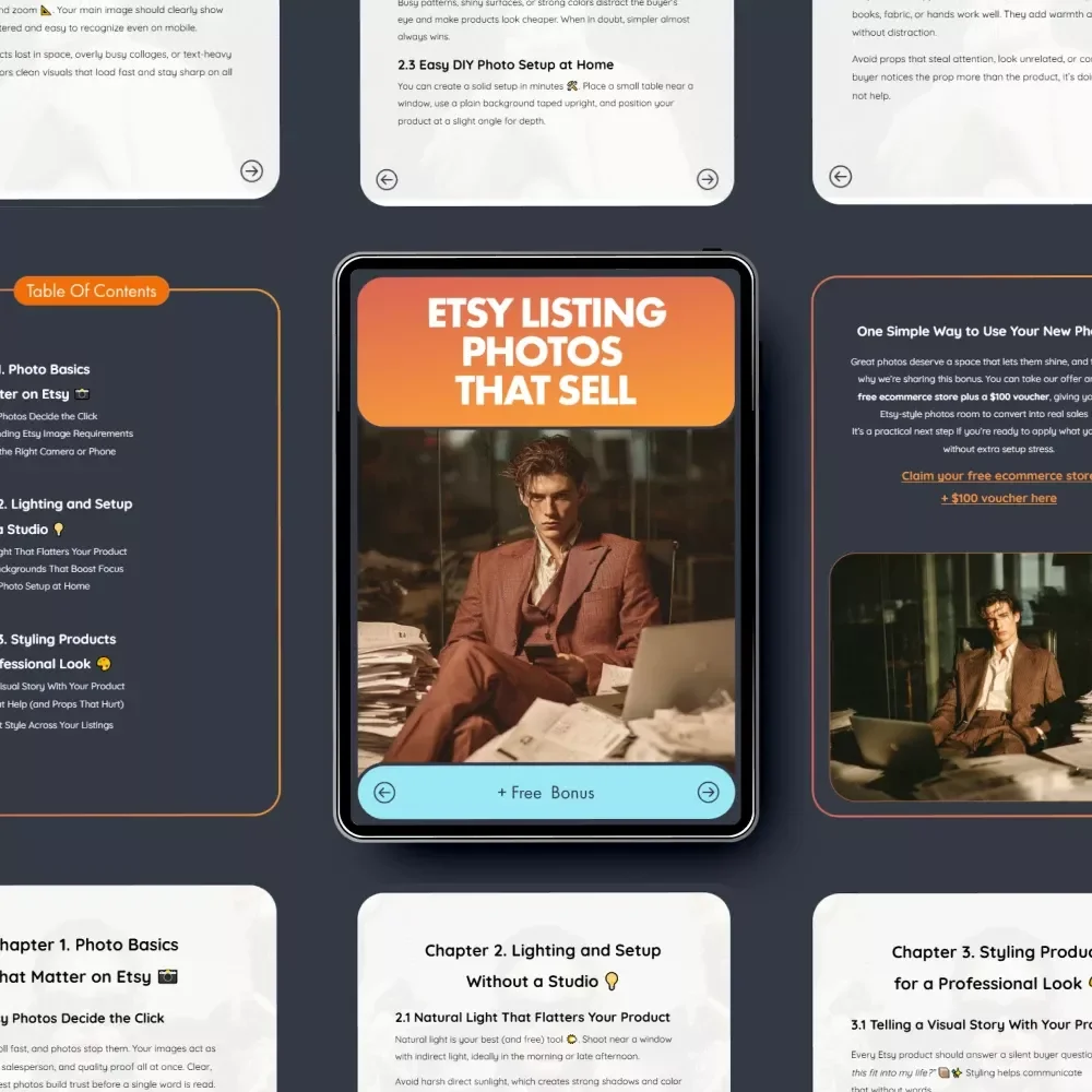 Etsy Listing Photos That Sell – The Ultimate Ebook Guide to Boost Clicks and Create High-Converting Product Images