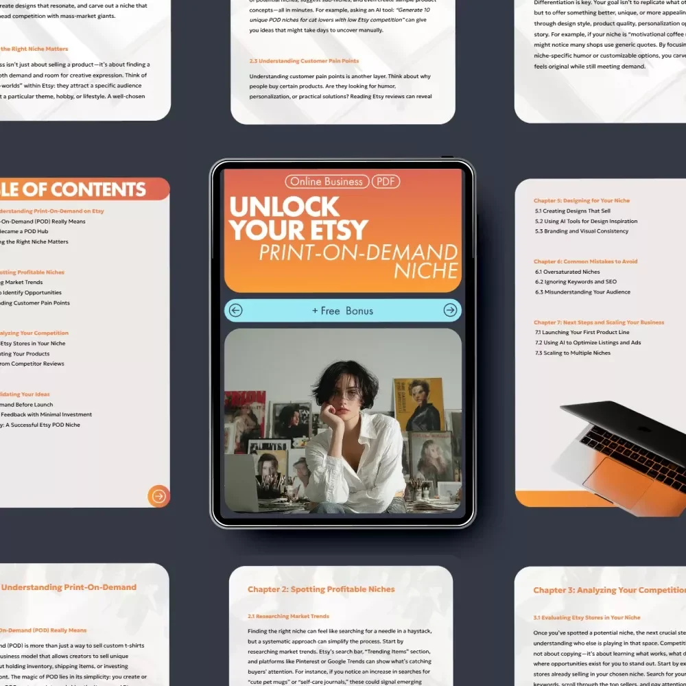 Unlock Your Etsy Print-On-Demand Niche – The Ultimate how to find a print on demand niche on etsy eBook for Beginners & Sellers Ready to Grow