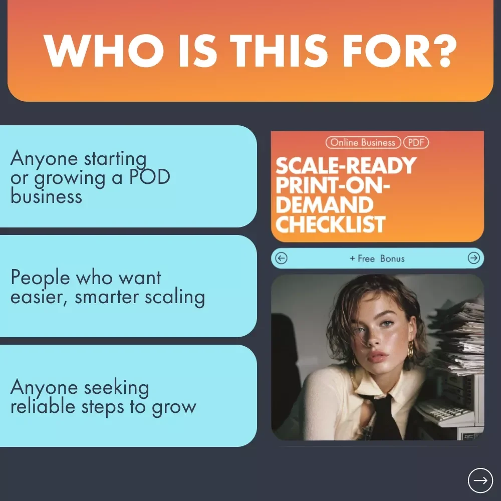 Scale-Ready Print-on-Demand Checklist | Ultimate POD Scaling Guide for Etsy Sellers | Printable Digital Download for How to Scale a Print on Demand Business