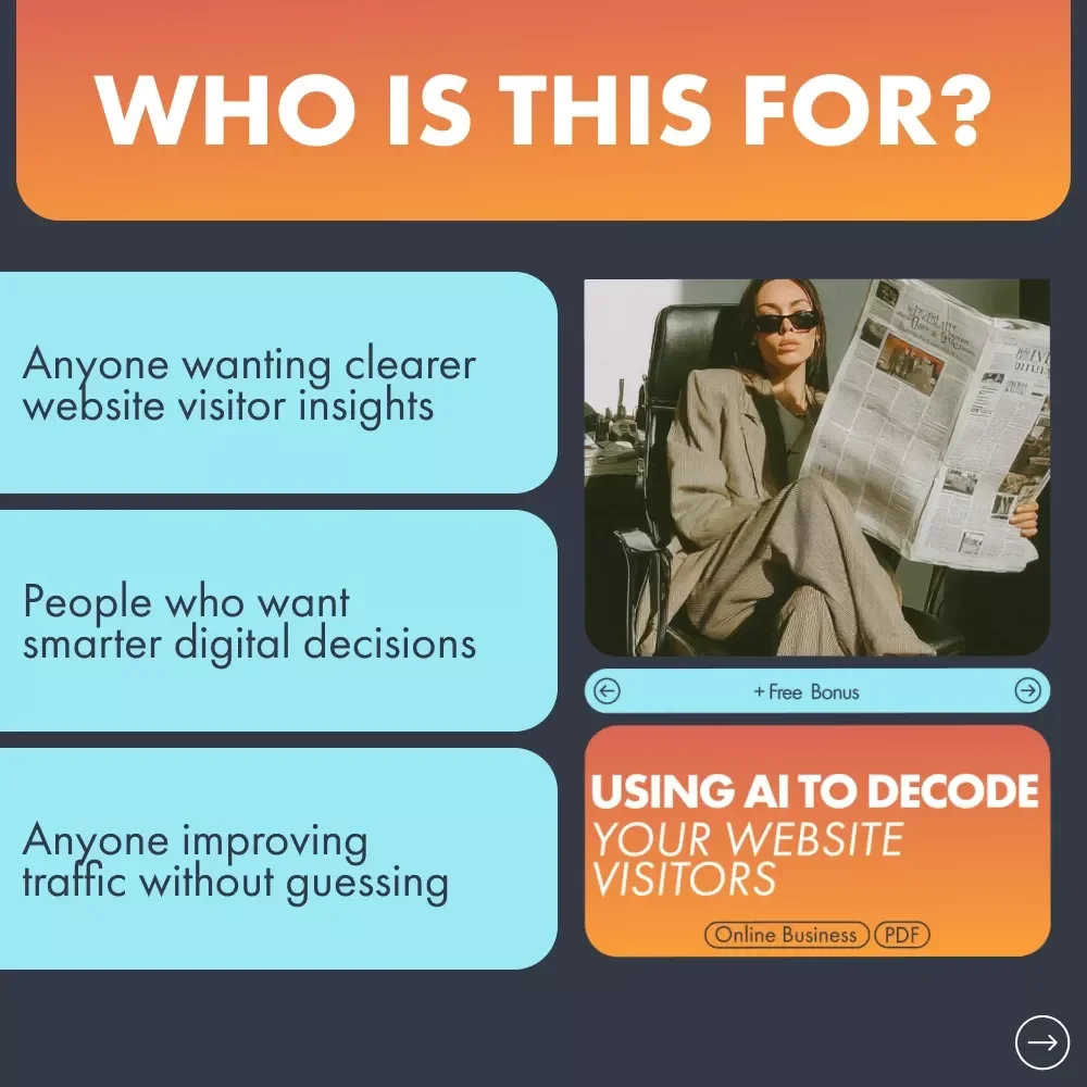 Using AI to Decode Your Website Visitors – Digital Guide for Marketers, Entrepreneurs & Online Stores | Website Insights eBook, Traffic Behavior Analysis Guide
