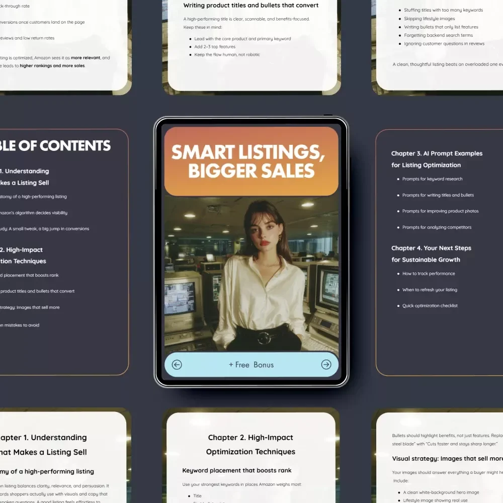 Smart Listings, Bigger Sales | The Ultimate Guide to Amazon Listing Optimization for Better Sales and Higher Conversions