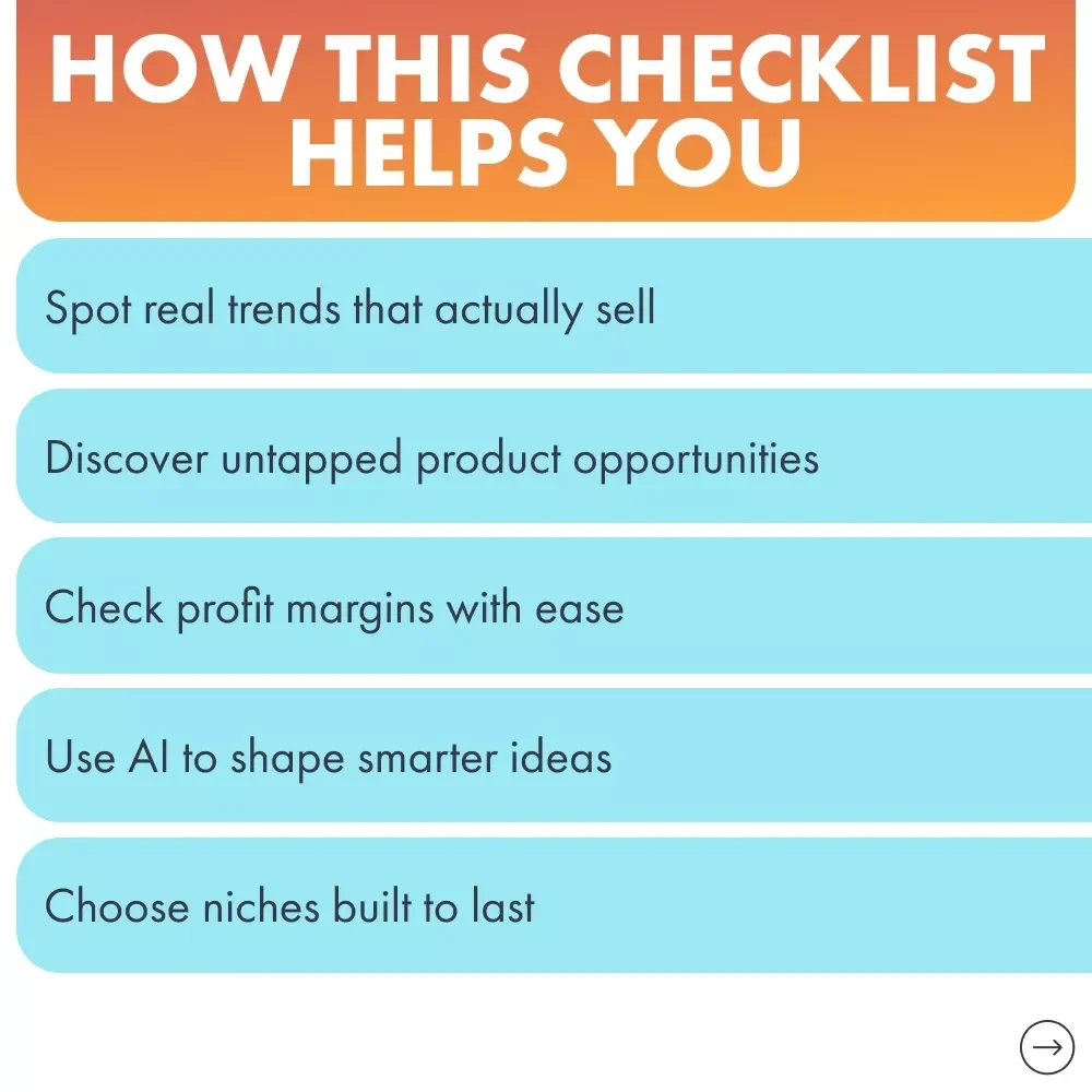 Profitable Niche Finder Checklist | How to Find a Profitable Dropshipping Niche | Digital Download for Ecommerce Entrepreneurs & Online Sellers