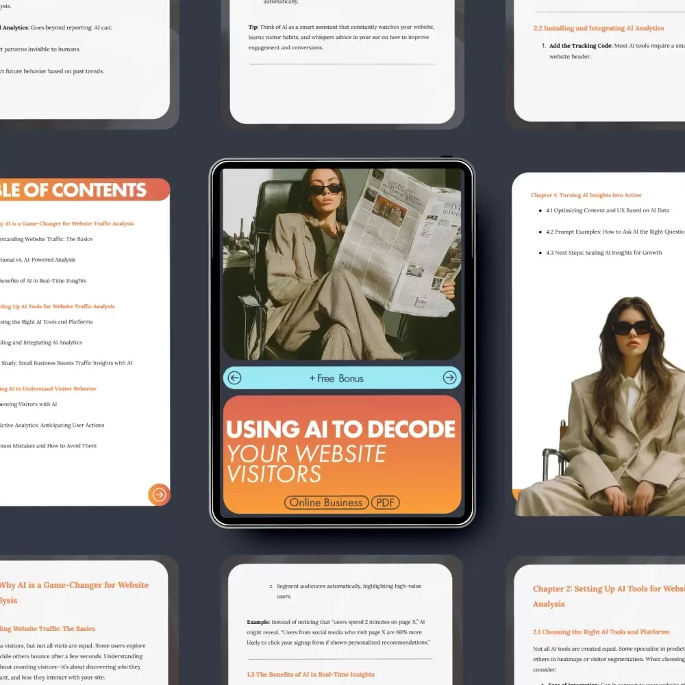Using AI to Decode Your Website Visitors – Digital Guide for Marketers, Entrepreneurs & Online Stores | Website Insights eBook, Traffic Behavior Analysis Guide