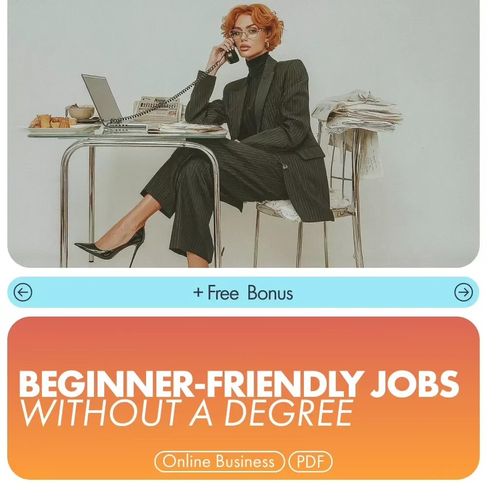 Beginner-Friendly Jobs Without a Degree | Remote Jobs for Beginners with No Degree Guide Ebook | Digital Download Career Starter