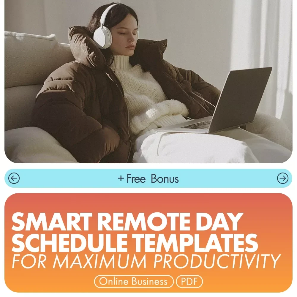 Smart Remote Day Schedule Templates for Maximum Productivity | Printable & Digital Productivity Planner for Work-From-Home Focus