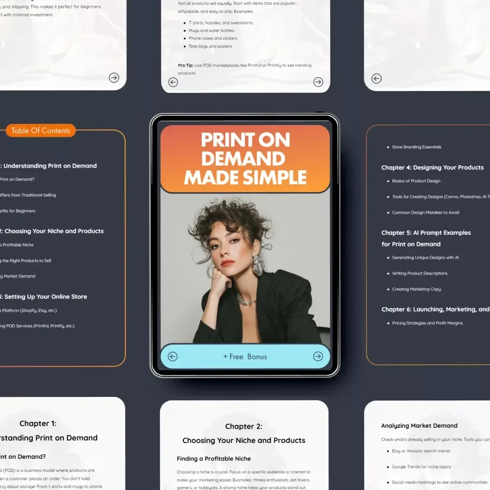 Print on Demand Made Simple | Beginner-Friendly POD eBook | Print on Demand for Beginners Step by Step Guide for Etsy & Shopify Sellers