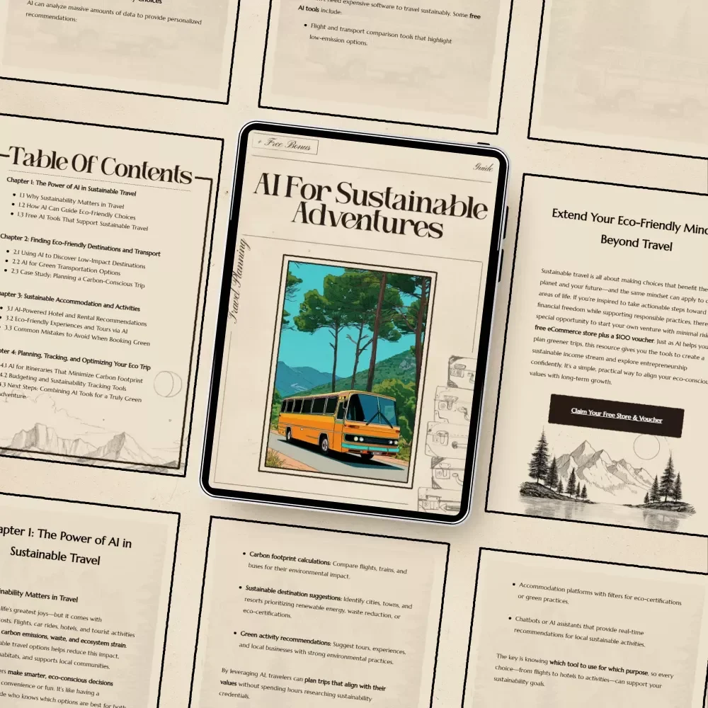 AI for Sustainable Adventures | Eco Travel Guide for Conscious Explorers | Digital Download for Using AI for Finding Sustainable Travel Options