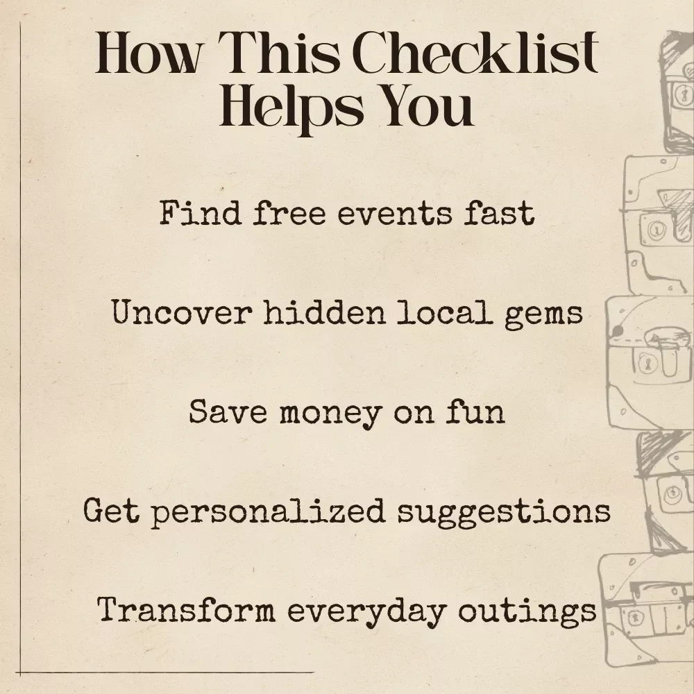 City Adventures on a Budget – Free City Fun Finder Checklist for Travelers & Locals | AI That Finds Free Things to Do in a City | Budget-Friendly Urban Exploration Guide
