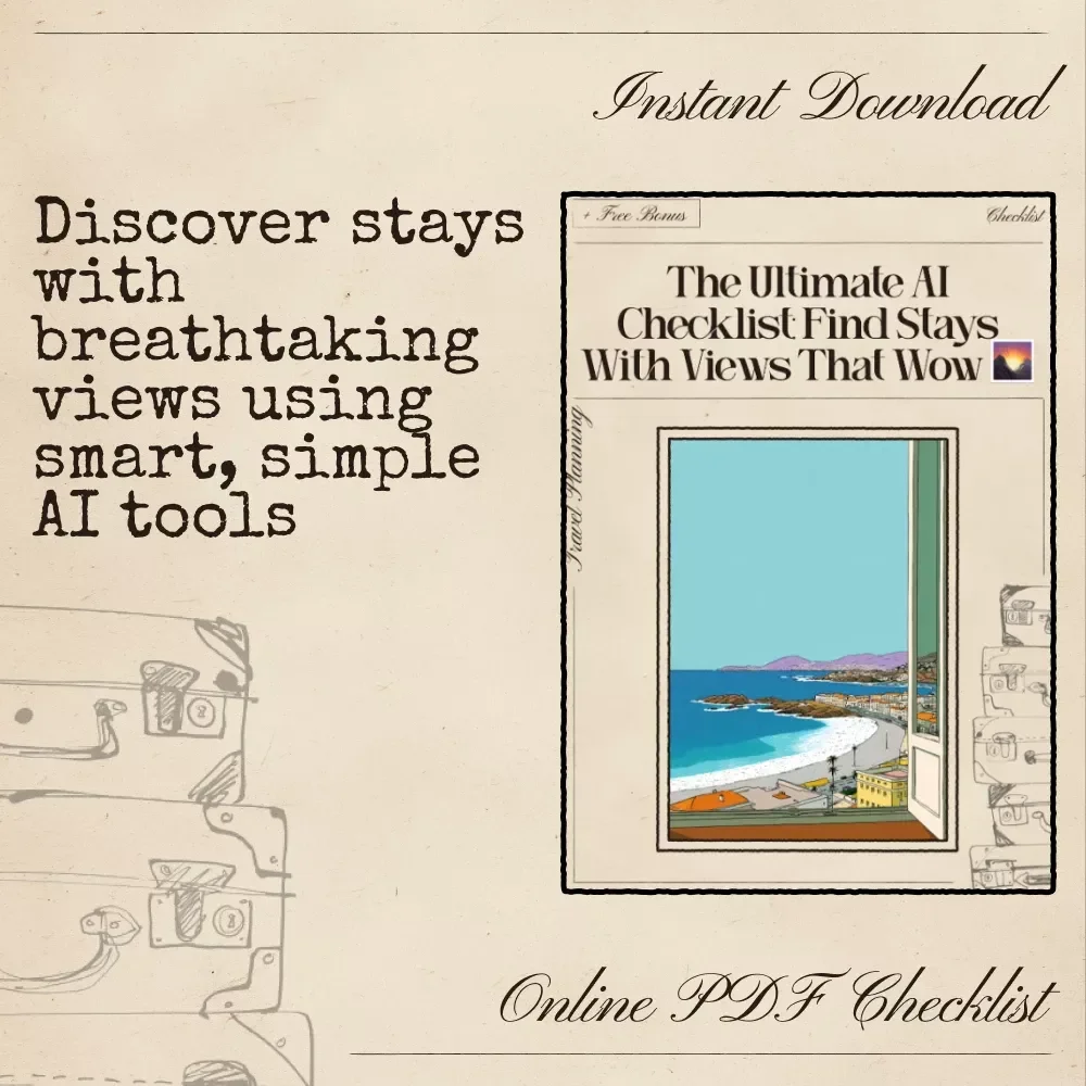 The Ultimate AI Checklist: Find Stays With Views That Wow | Digital Travel Planner, AI to Find Stays With Stunning Views, Vacation Rental Search Helper, Printable & Downloadable Checklist