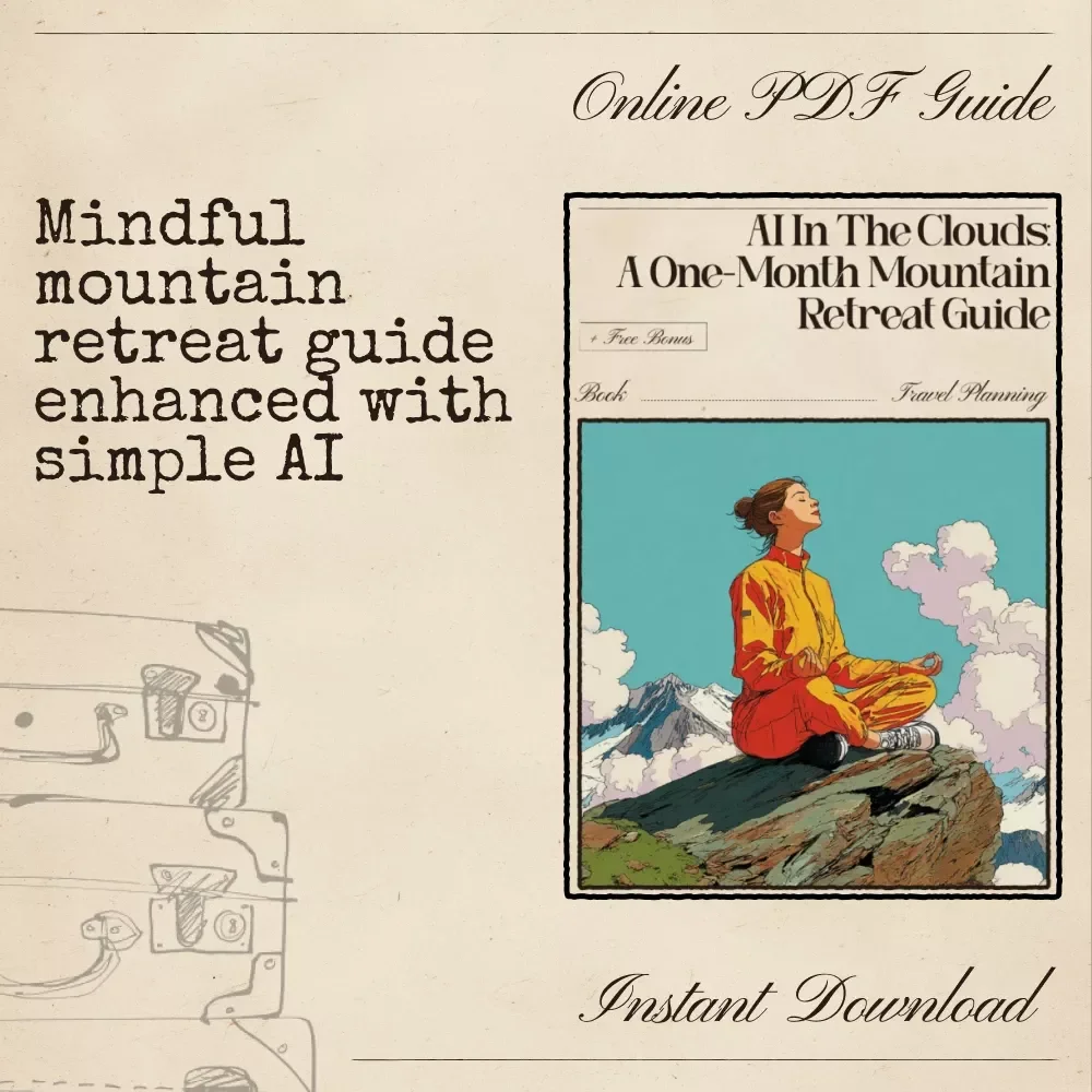 AI in the Clouds: A One-Month Mountain Retreat Guide | Digital Download eBook | AI Retreat Planner | Mountain Mindfulness & Creativity Guide