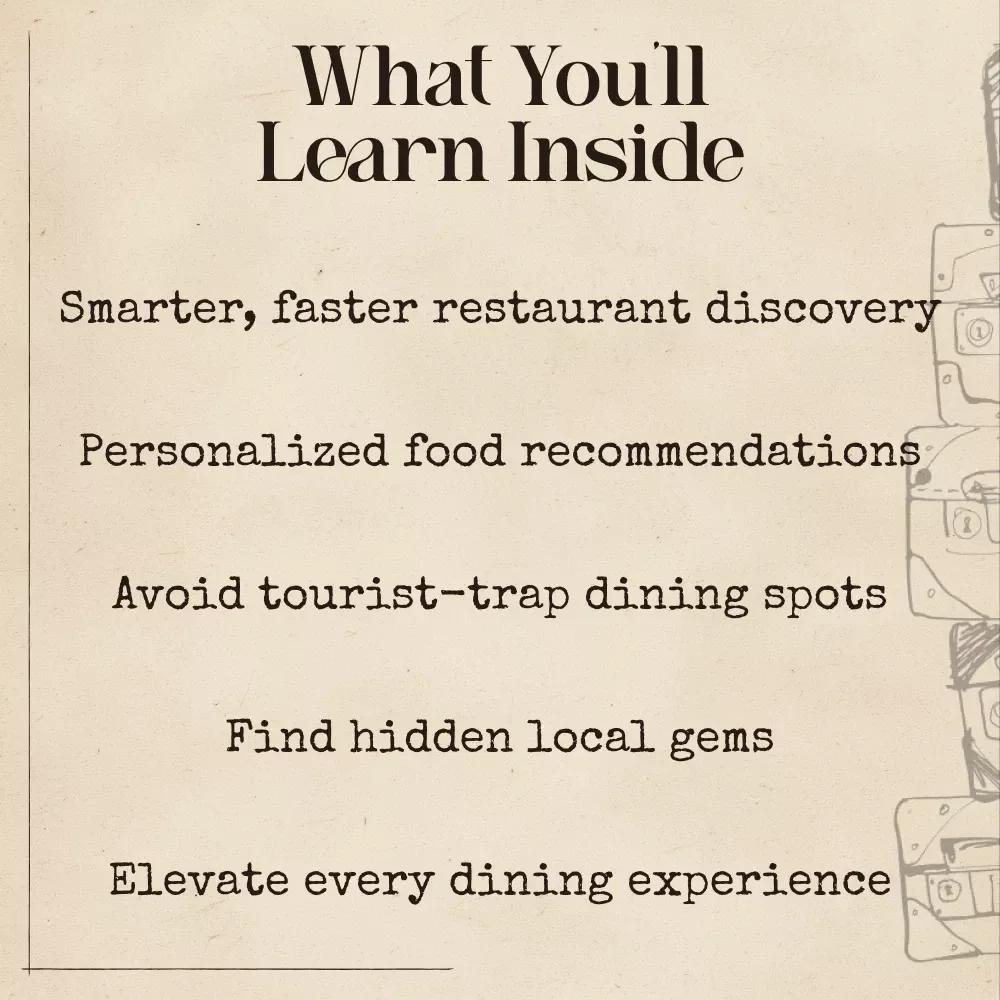 Using AI to Discover the Best Restaurants Anywhere | Ultimate Foodie Travel Guide | Digital Download for Travelers & Food Lovers | Learn ai to find good local restaurants