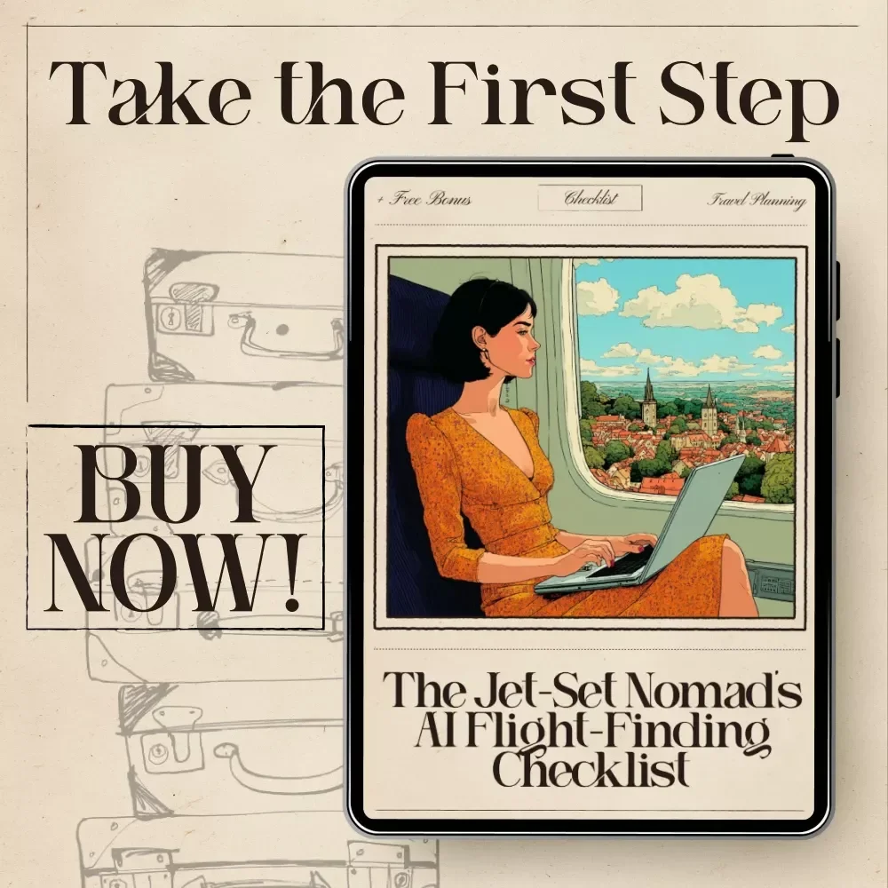 The Jet-Set Nomad’s AI Flight-Finding Checklist | Digital Download for Digital Nomads | Ultimate Travel Planning Guide Using ai for finding flights for digital nomads