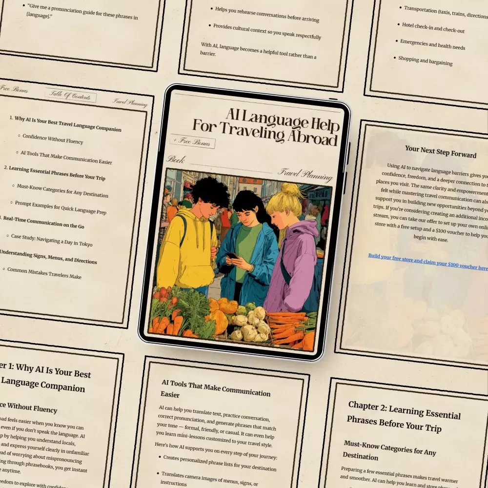 AI Language Help for Traveling Abroad Ebook | Digital Travel Translator Guide | AI-Powered Phrase Prep & Communication Support for Any Destination
