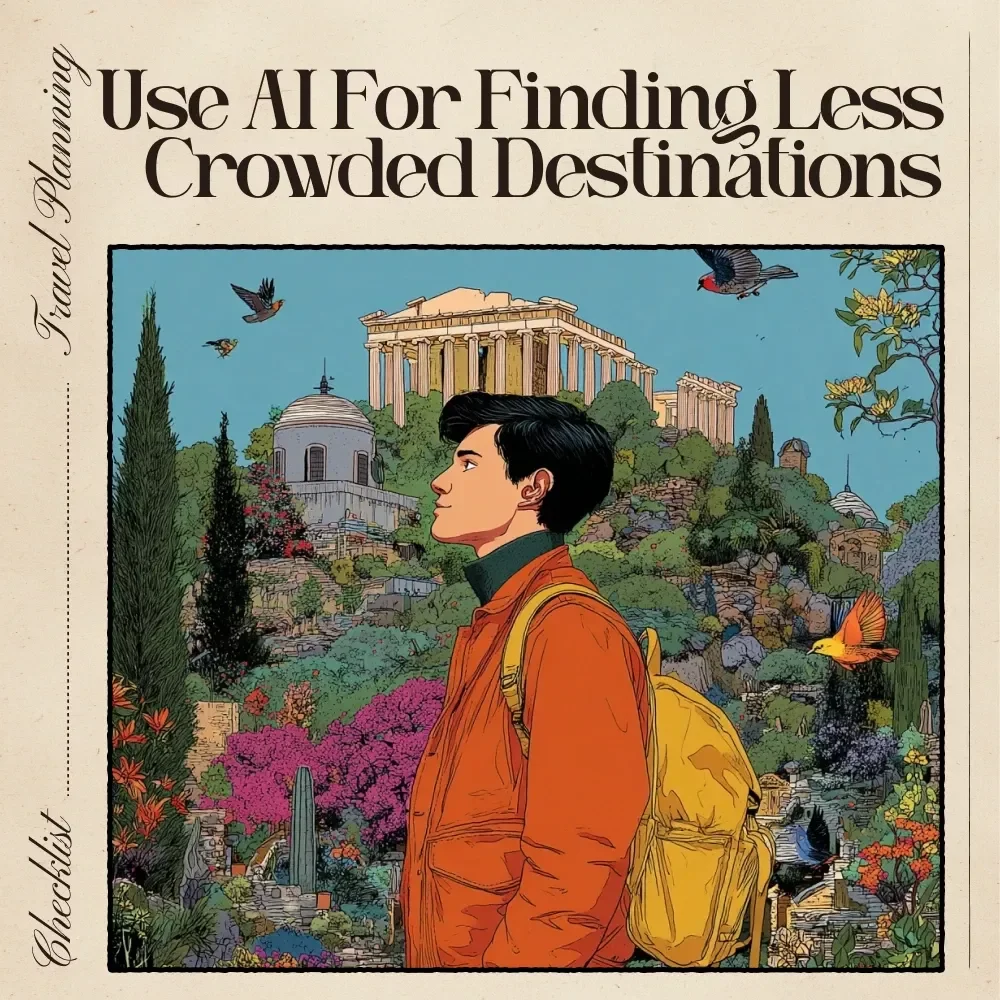 AI-Powered Discovering Less-Crowded Destinations | Printable Travel Checklist | How to Use AI for Finding Less Crowded Destinations | Hidden Gem Travel Planning Tool