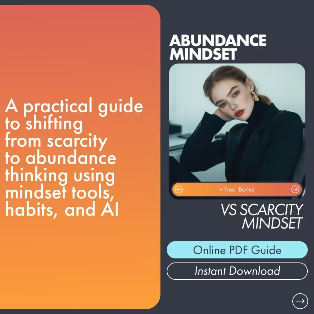 Abundance Mindset vs Scarcity Mindset Guide | Business Mindset Workbook | Entrepreneur Mindset Shift | Digital Download
