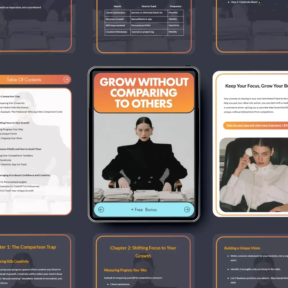 Grow Without Comparing to Others | Entrepreneur Mindset Guide for Clarity, Confidence & How to Stop Comparing Your Business to Others | Digital Growth eBook for Creatives & Small Business Owners