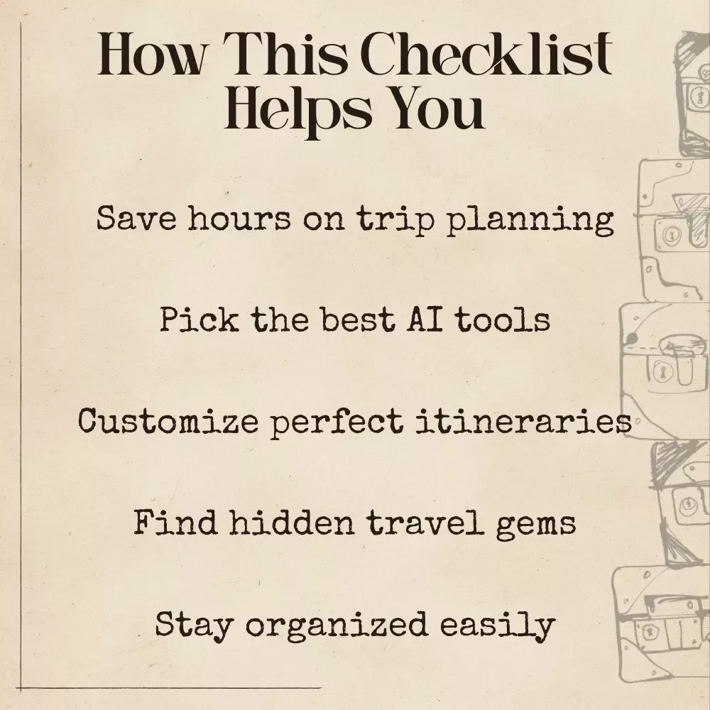 AI Travel Itinerary Survival Kit | Printable Travel Checklist | How to Use the Best AI Travel Itinerary Generators | Smart Planning Guide for Effortless Trips