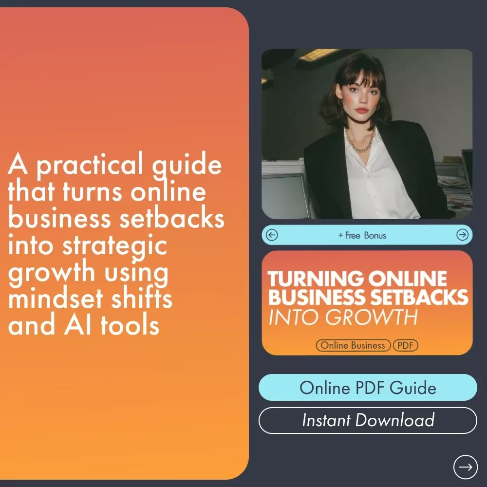 Turning Online Business Setbacks into Growth | Guide for Entrepreneurs | How to Handle Failure and Bounce Back | Digital Download