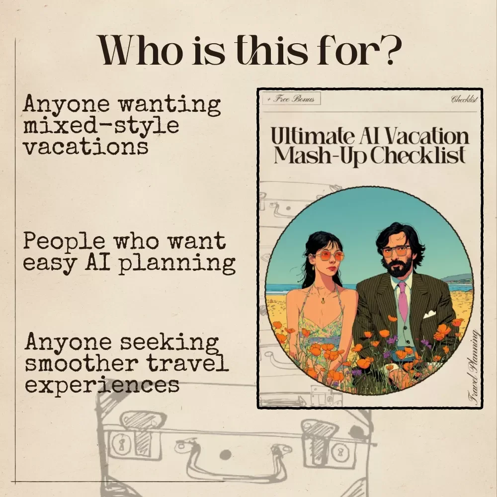 Ultimate AI Vacation Mash-Up Checklist | Travel Planning Guide | Digital Download for Multi-Trip Adventures, AI Trip Planner Companion, Vacation Itinerary Builder