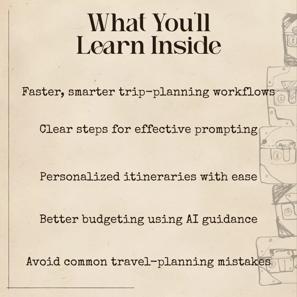 Mastering AI for Travel Planning – Ultimate Digital Guide for Smarter Trips | Prompt Engineering for Travel Planning AI | Editable PDF Download