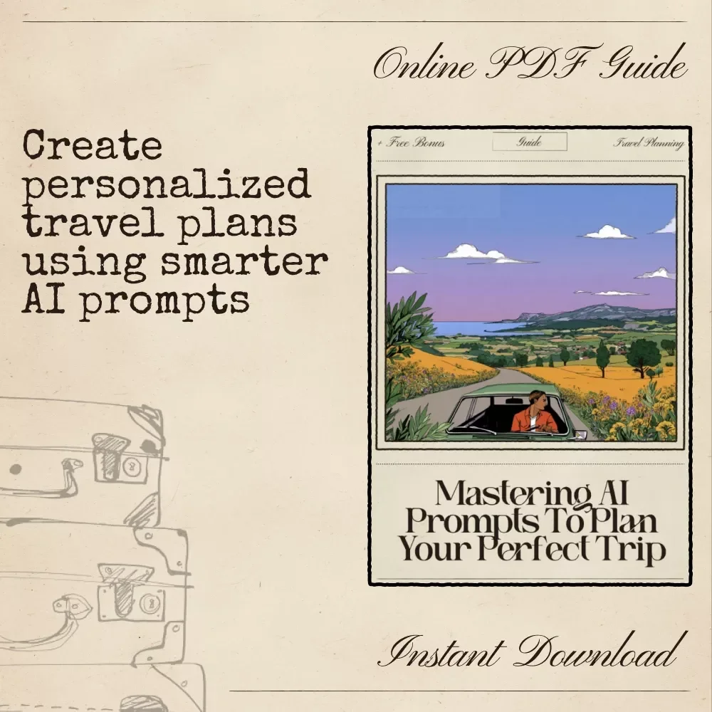 Mastering AI Prompts to Plan Your Perfect Trip | Travel Planning Guide | Easy Prompts for AI to Plan a Vacation | Digital Download