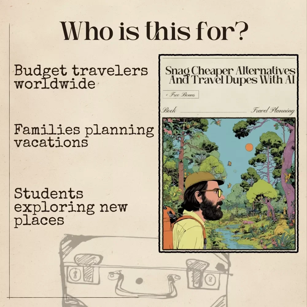 Snag Cheaper Alternatives and Travel Dupes with AI | Digital Travel Savings eBook | Learn How to Use AI to Find Travel Dupes Cheaper Alternatives | Smart Budget Travel Guide