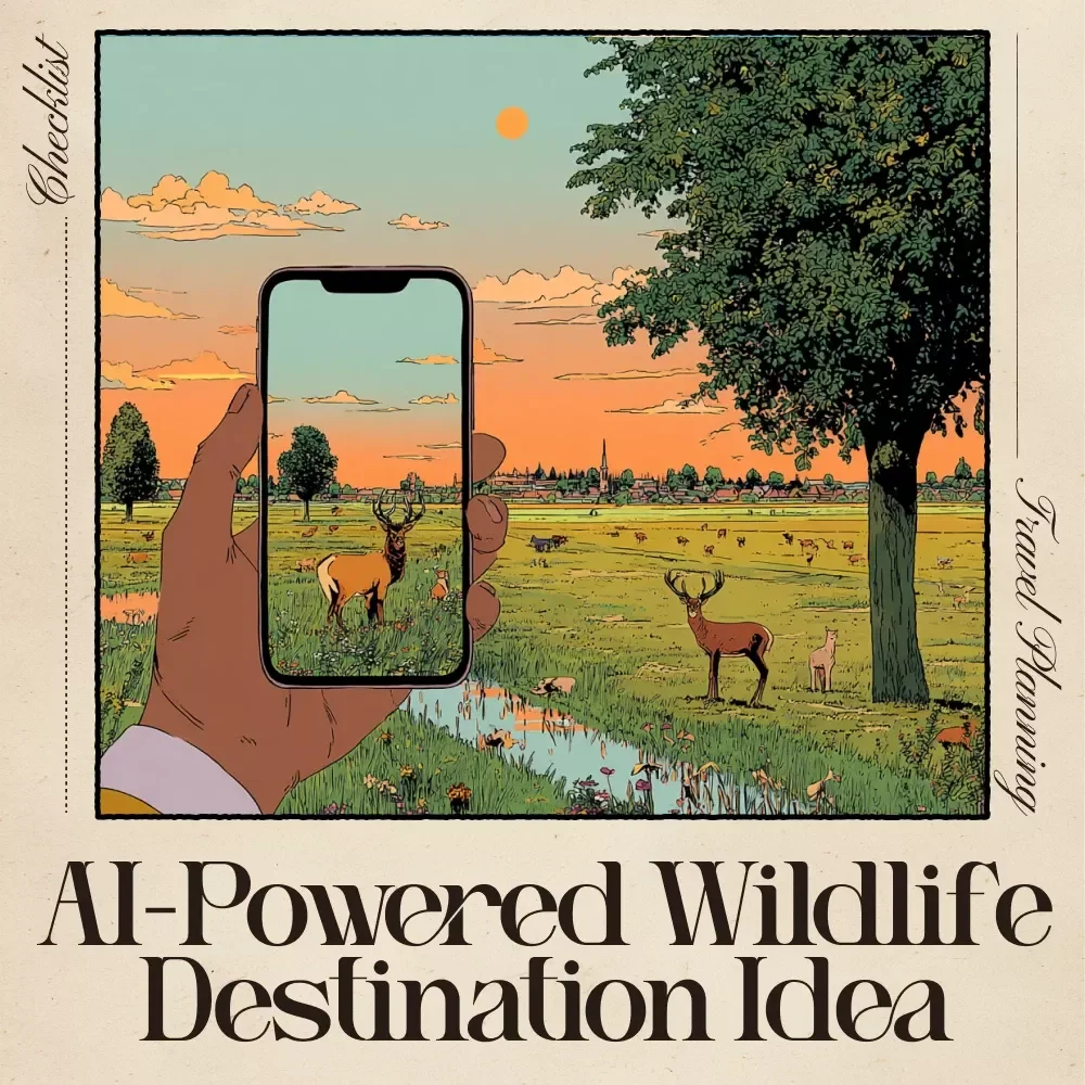 AI-Powered Wildlife Destination Idea Checklist | Digital Travel Planning Guide for Wildlife Lovers | Adventure Inspiration, Safari Planning, Eco Travel | Printable eBook & Checklist