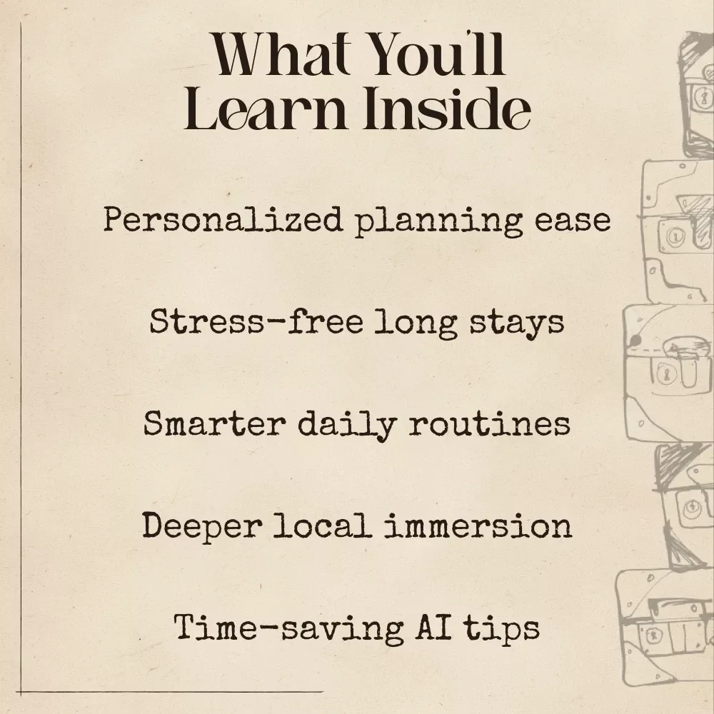 Slow Travel Made Easy with AI | Long-Stay Travel Guide | AI Slow Travel Suggestions for Long Stays | Digital Download for Intentional, Meaningful Trips