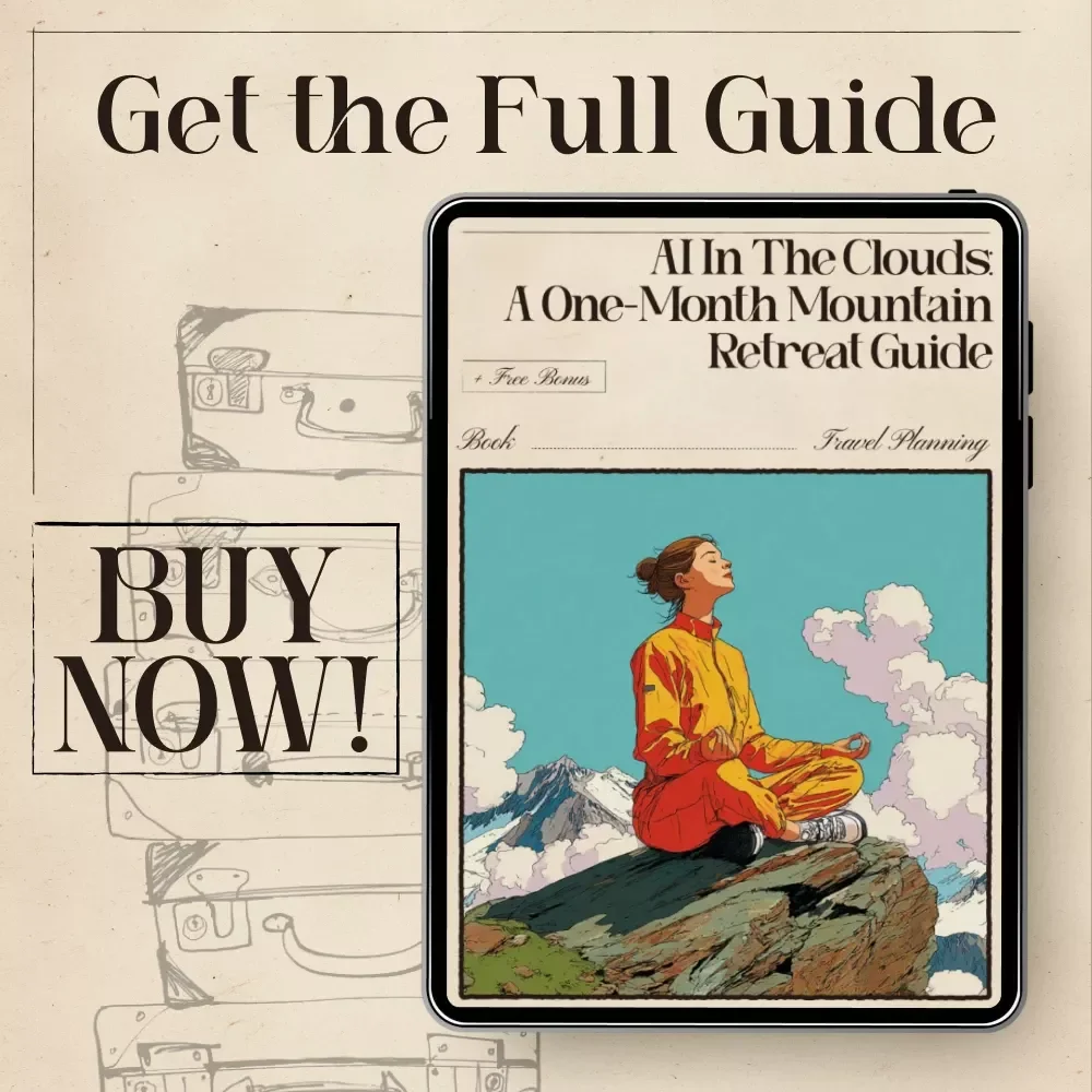 AI in the Clouds: A One-Month Mountain Retreat Guide | Digital Download eBook | AI Retreat Planner | Mountain Mindfulness & Creativity Guide