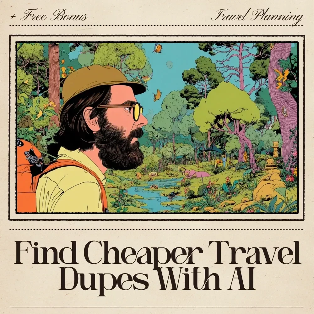 Snag Cheaper Alternatives and Travel Dupes with AI | Digital Travel Savings eBook | Learn How to Use AI to Find Travel Dupes Cheaper Alternatives | Smart Budget Travel Guide