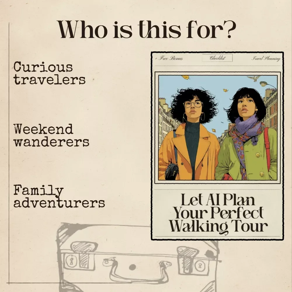 Let AI Plan Your Perfect Walking Tour | AI That Suggests Walking Tours | Printable Travel Planning Checklist for Personalized Adventures