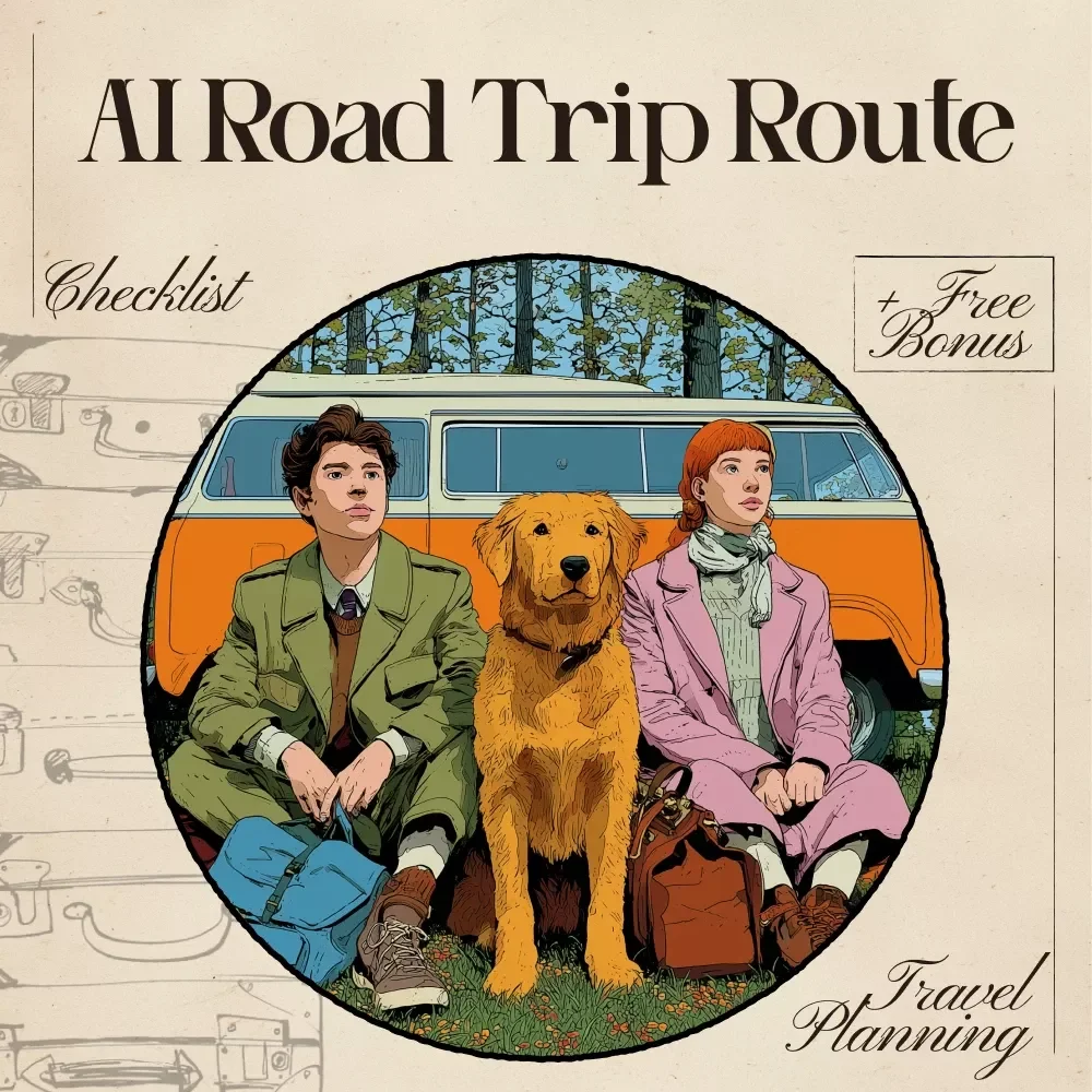 AI Road Trip Route Checklist | Printable Travel Planner | Digital Download Road Trip Guide for Smarter Trip Planning with AI