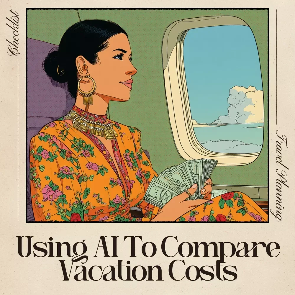 Using AI to Compare Vacation Costs Checklist | Travel Budget Planner | Digital Download for Smarter Trip Planning | Using AI to Compare Vacation Costs Guide
