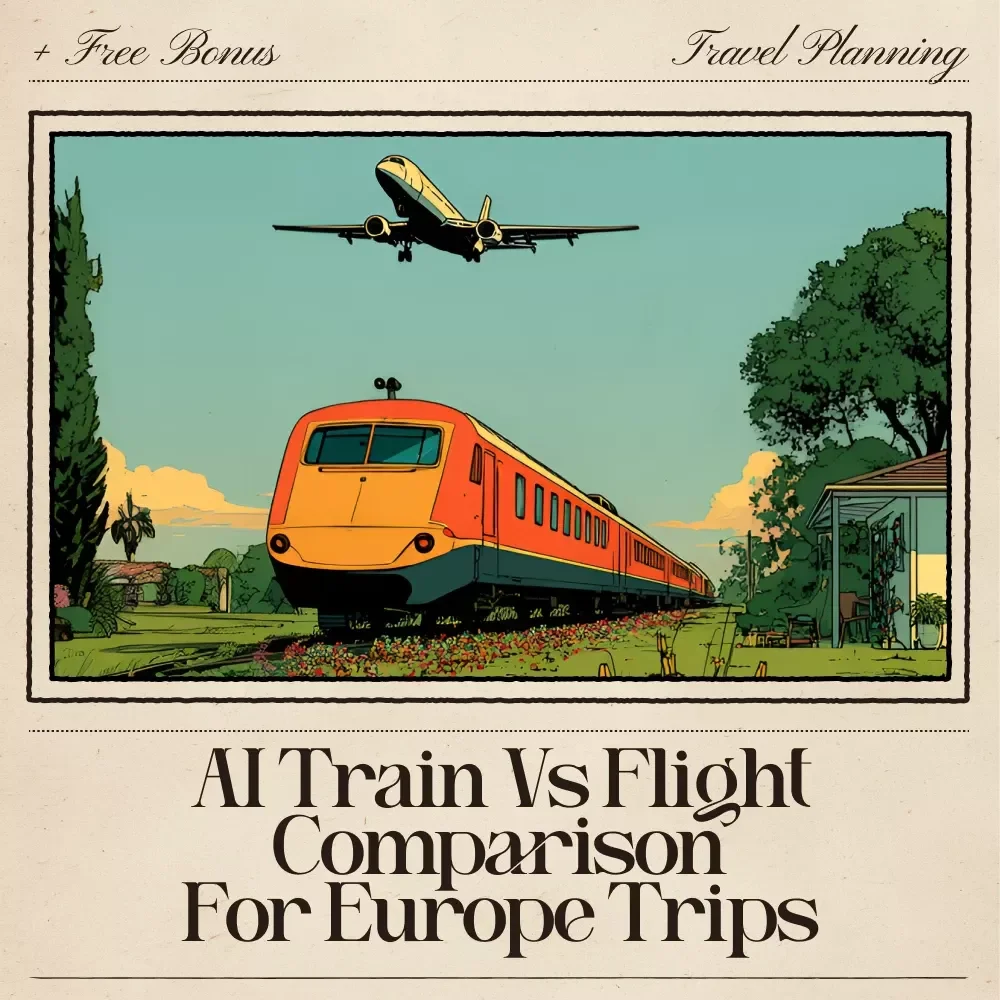AI Train vs Flight Comparison for Europe Trips Guide | Smart Travel Planner | Digital Download for Fast & Easy Europe Trip Decisions