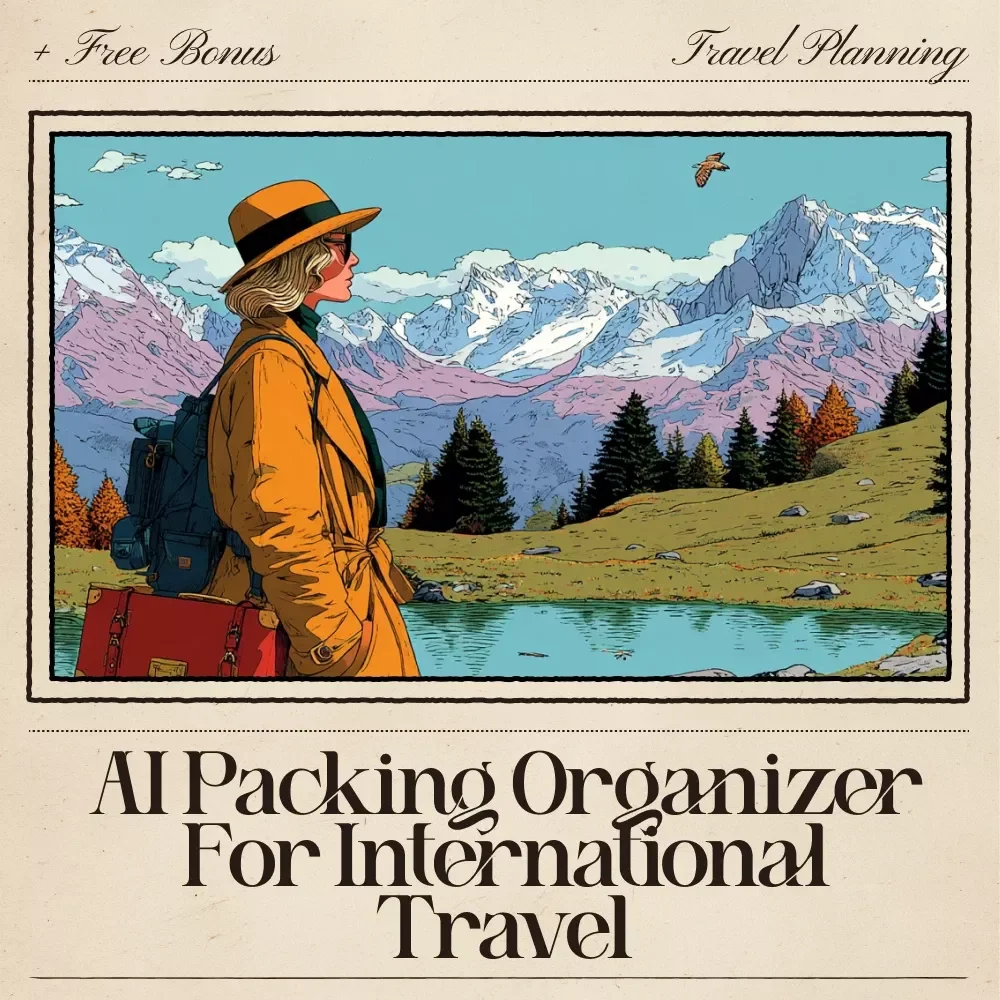 AI Packing Organizer for International Travel – Digital Download Travel Guide, Smart Packing Checklist, Space-Saving Suitcase Planner, Printable eBook for Stress-Free International Trips
