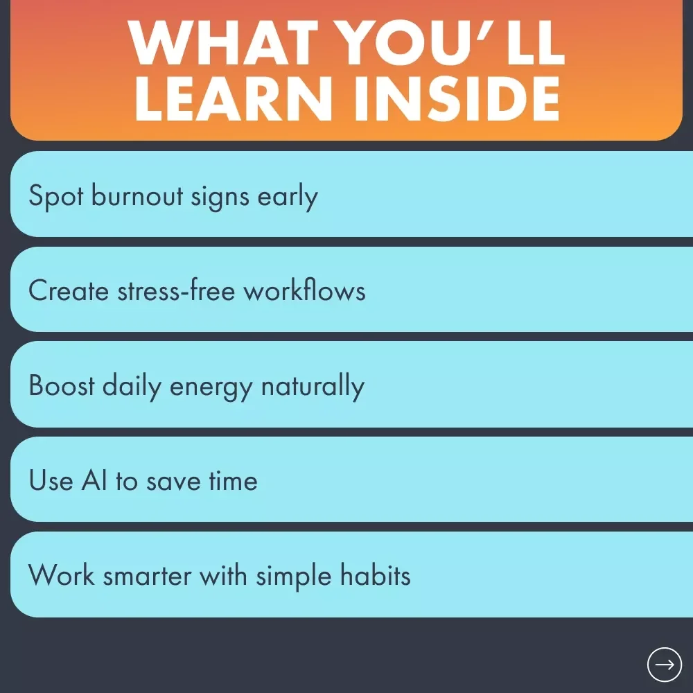 Smart Ways to Avoid Entrepreneurial Burnout | Stress-Free Founder Guide for Balance, Focus & entrepreneurial burnout prevention tips | Productivity eBook for Entrepreneurs & Creators