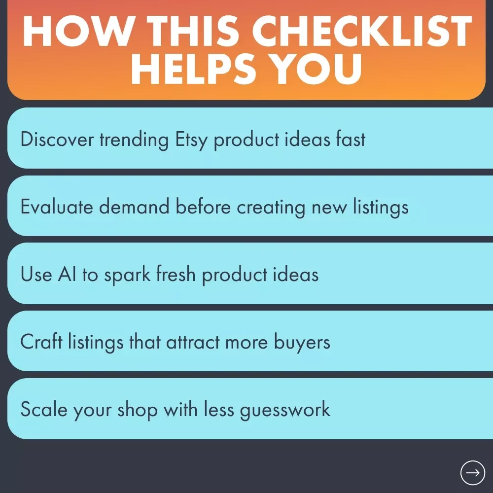Etsy Best-Sellers Playbook | Step-by-Step Checklist on What to Sell on Etsy Right Now and How to Turn Ideas into Profitable Products
