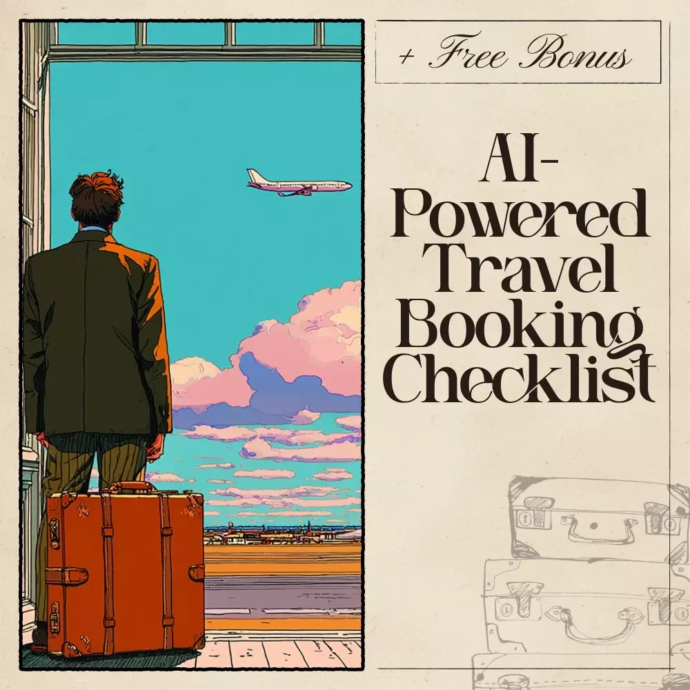 AI-Powered Travel Booking Checklist | Digital Download for Smarter Trip Planning | Using AI to Book Hotels and Flights | Printable + Easy-to-Use Travel Guide