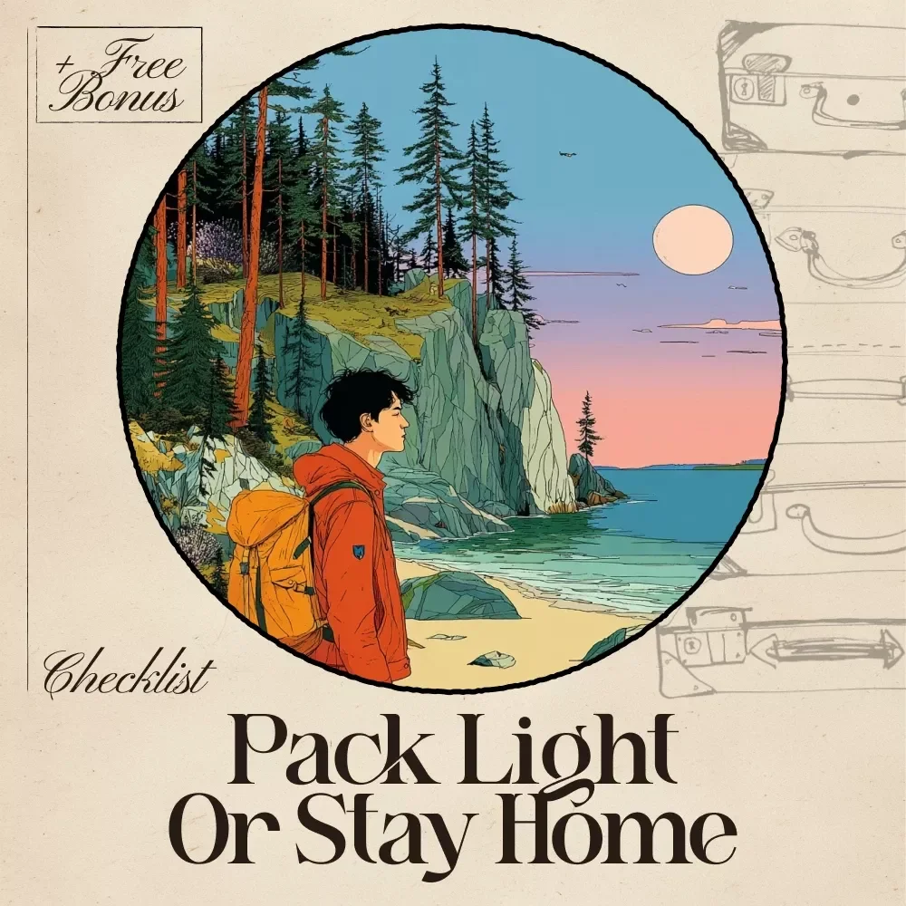 The AI-Assisted Pack Light or Stay Home Checklist | Minimalist Travel Guide Digital Download, One-Bag Packing eBook, Carry-On Essentials, Smart Packing Planner