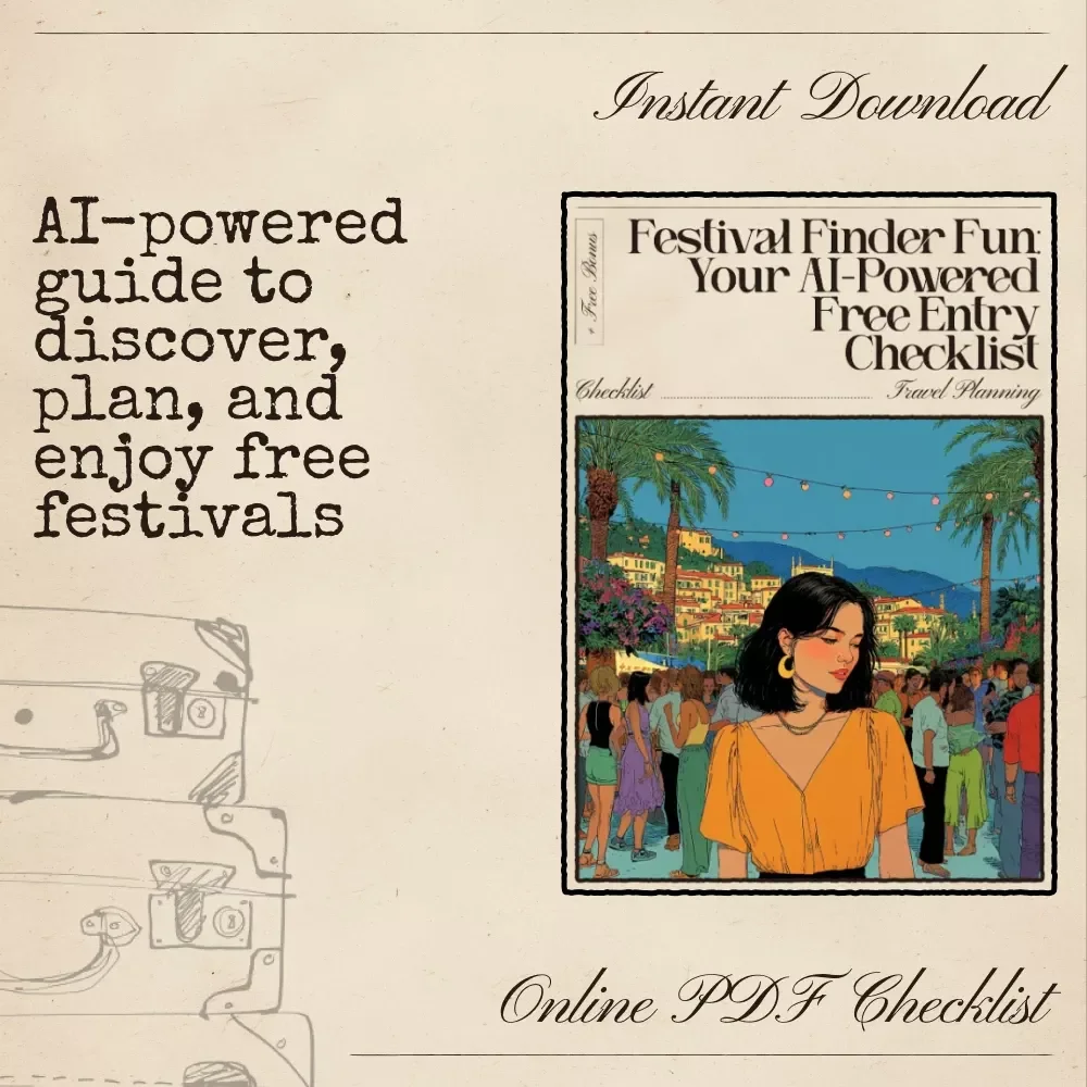 Festival Finder Fun: Your AI-Powered Free Entry Checklist | Ultimate Digital Guide for AI Festival Discovery | Printable & Instant Download | Perfect for Travelers Using ai that finds festivals with free entry